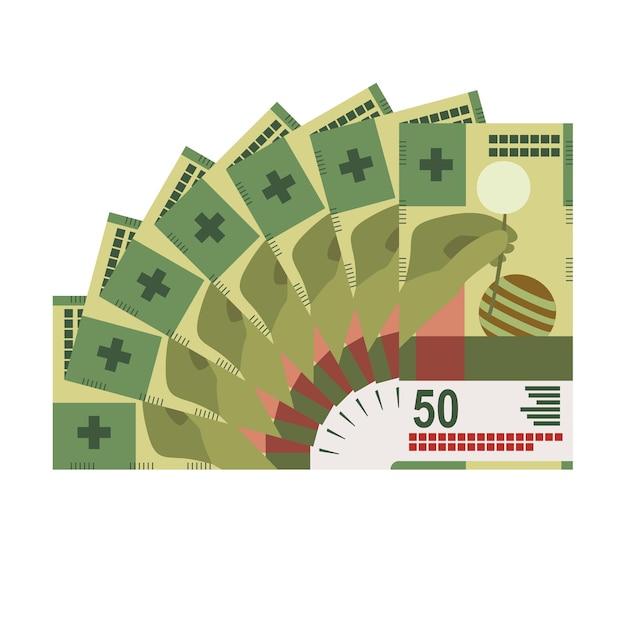 Vektor schweizer franken vector illustration schweiz geldsatz bündel banknoten papiergeld 50 fr