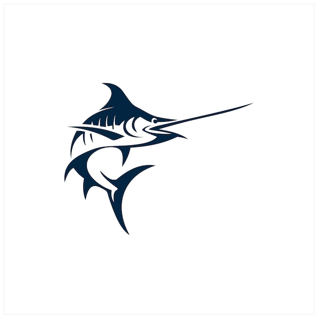 Schwertfisch-logo einzigartiges amp fresh schwertfisch-logo vorlage ideal für ihren schwertfischfischfang
