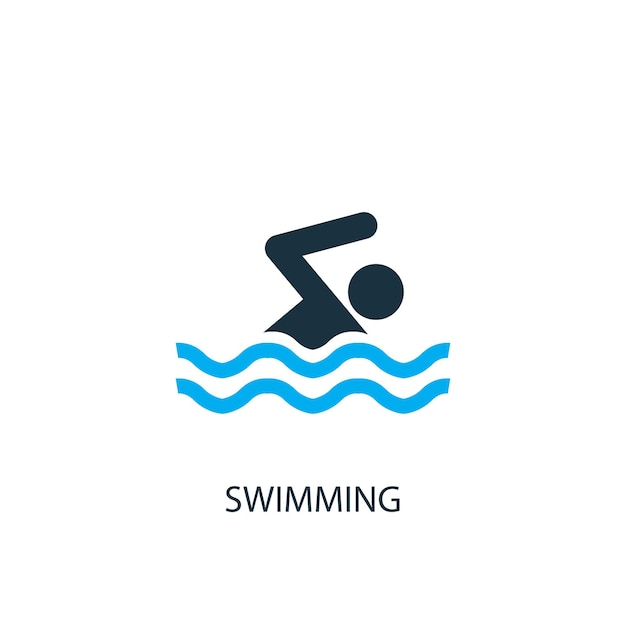 Schwimmen-symbol. logo-element-abbildung. schwimmendes symboldesign aus der 2-farbigen kollektion. einfaches schwimmkonzept. kann im web und mobil verwendet werden.