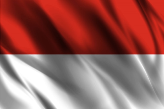 Schwimmender Seidenhintergrund der Indonesienflagge