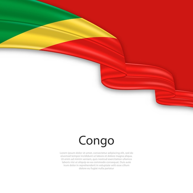 Vektor schwingende bande mit der flagge des kongo