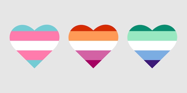 Schwules, lisben, transgender-flaggenherz, lgbt pride month