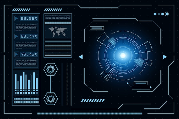 Sci fi futuristische Benutzeroberfläche, HUD, abstrakter Hintergrund der Technologie