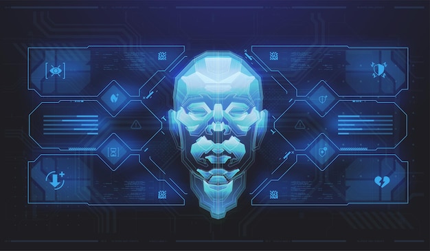 Scifi-Futuristisches HUD-Dashboard-Display-Virtuelle-Realität-Technologie-Bildschirm-Spiel-Ui-Schirm-Abstrakte digitale Technologie-Schnittstelle-UX-Futuristische HUD-FUI-virtuelle Schnittstelle
