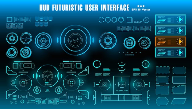 Scifi futuristisches hud-dashboard zeigt virtual-reality-technologie-bildschirmziel an