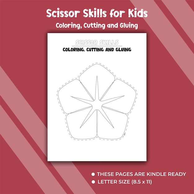 Scissor skills coloring schneiden und kleben für kinder aktivitätsbuch