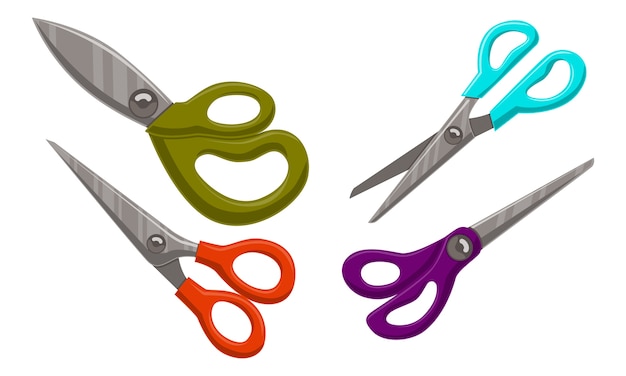 Scissor Template Vector Set Farbe