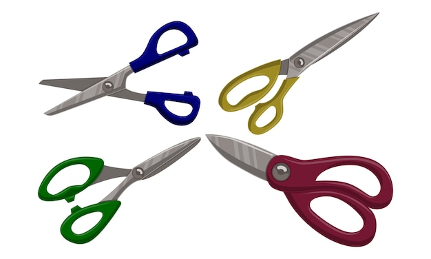 Scissor Template Vector Set Farbe