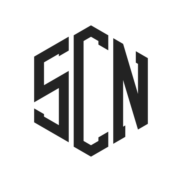 SCN-Logo-Design Anfangsbuchstaben SCN-Monogramm-Logo in sechseckiger Form
