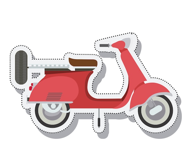 Vektor scooter aufkleber isoliert icon design