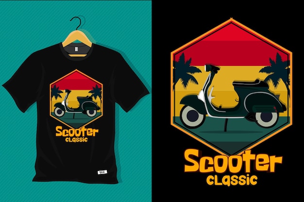 Scooter klassisches retro-t-shirt-design