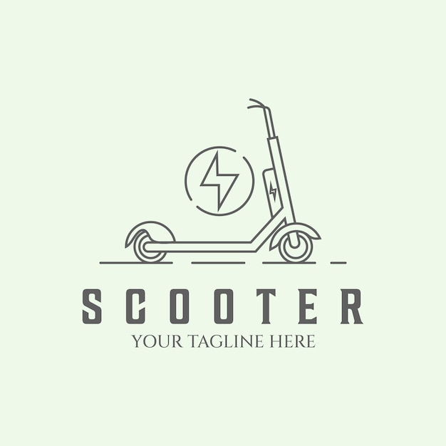 Scooter logo line art minimalistische designillustration für den transport