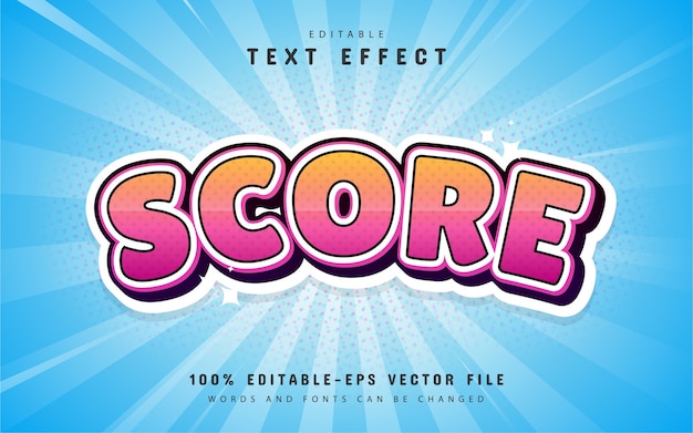 Score-texteffekt-cartoon-stil