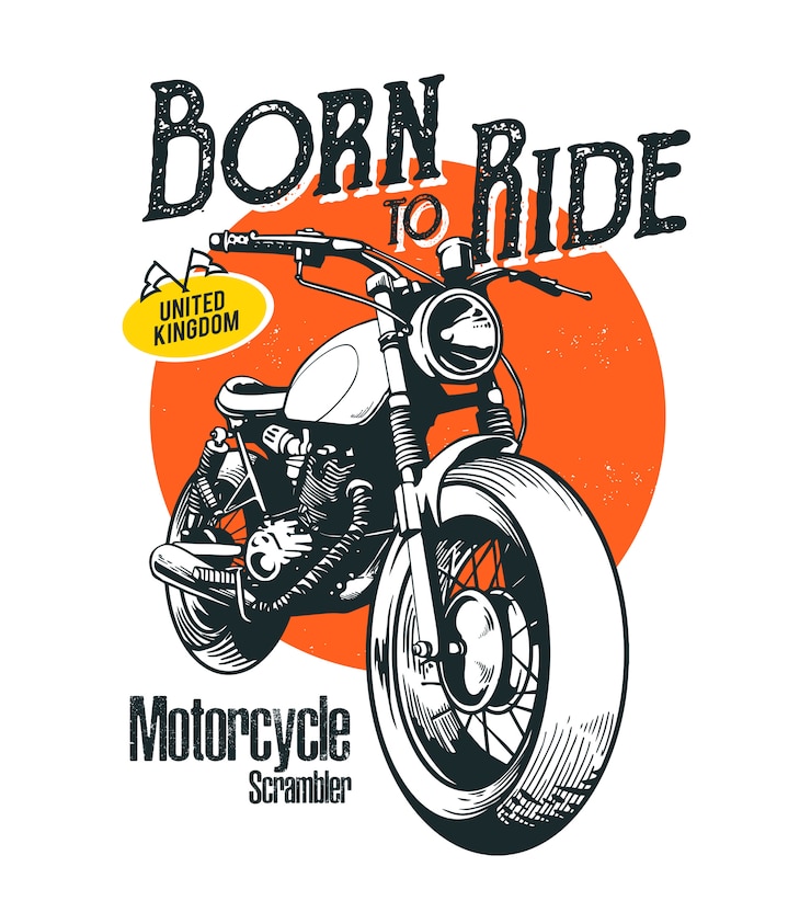Vektor scrambler motorrad illustration