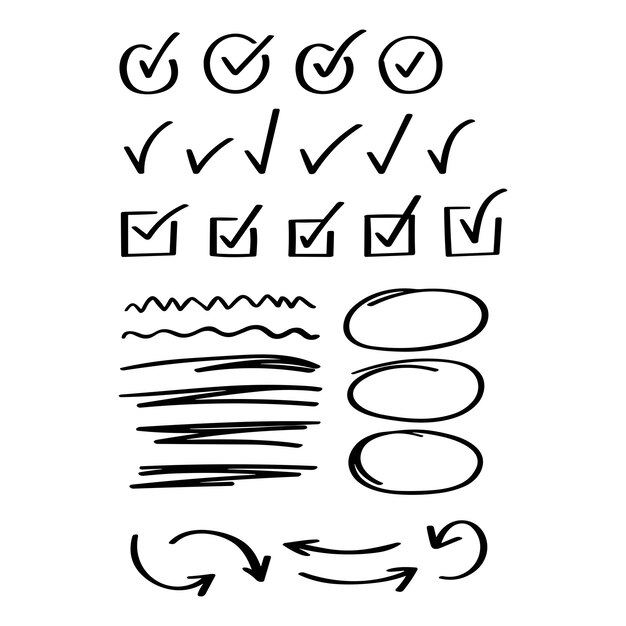 Vektor scribbles vector line icons bearbeitbare stroke vector graphic