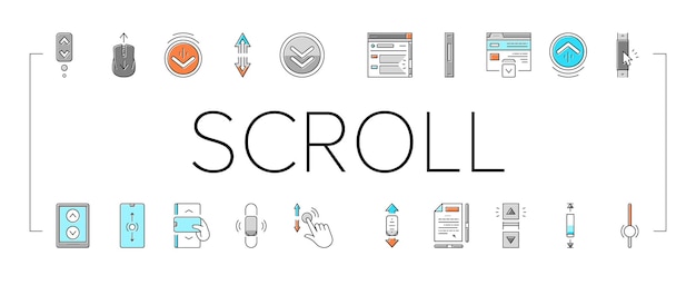 Scroll-Computer-Maus-Cursor-Symbole setzen Vektor