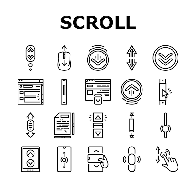 Scroll-Computermaus-Cursor-Symbole setzen Vektor