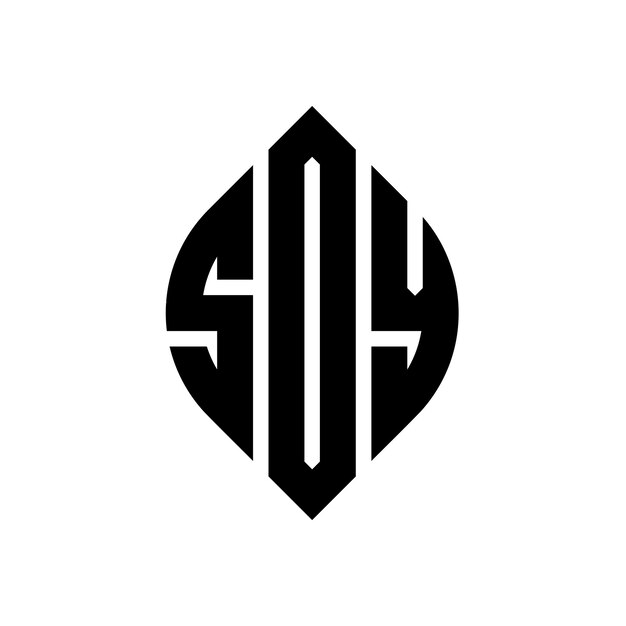 Vektor sdy-kreisbuchstaben-logo-design mit kreis- und ellipseform sdy-ellipse-buchstaben mit typografischem stil die drei initialen bilden ein kreis-logo sdy kreis-emblem abstract monogramm buchstaben-marke vektor