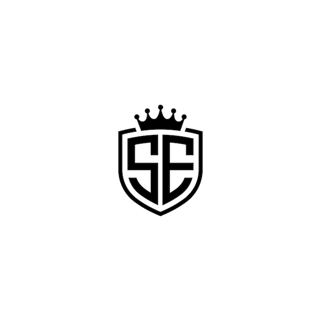 SE-Logo-Monogramm-Design Buchstaben-Text-Namen-Symbol Monochrom-Logotyp-Alphabet-Zeichen-Einfach-Logo