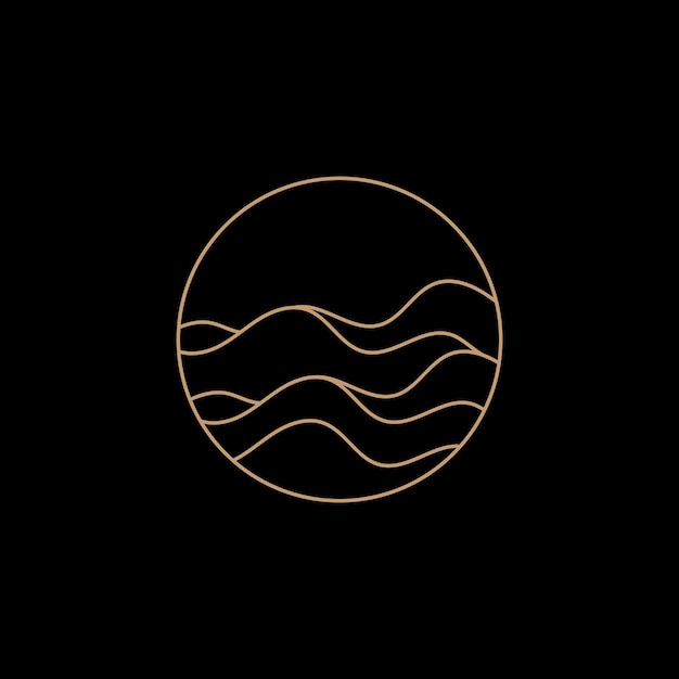 Sea ocean wave line logo einfache monoline-stil-vektor-symbol-symbol-illustration