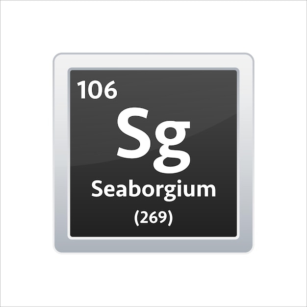 Seaborgium-symbol chemisches element des periodensystems vektorvorratillustration