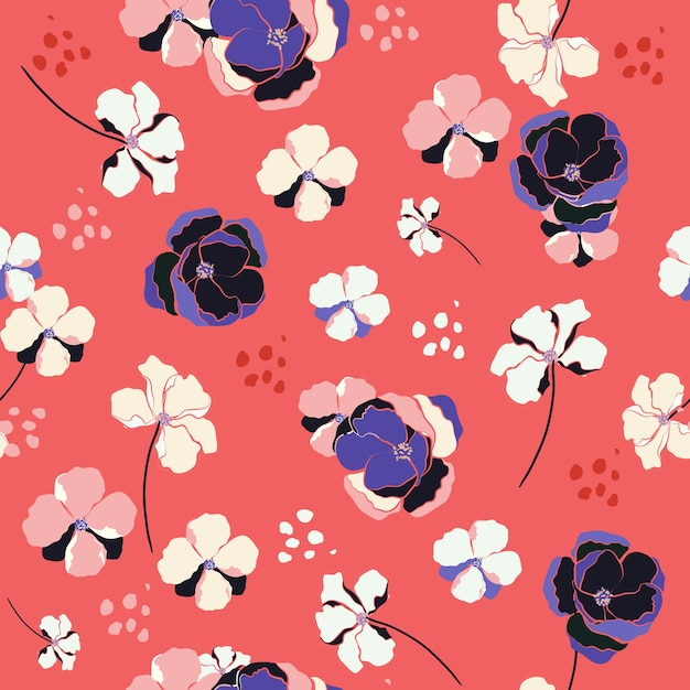 Seamless Pattern Wind Schlag Blumen,