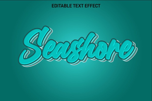 Seashore editierbarer texteffekt 3-dimensionaler prägestil