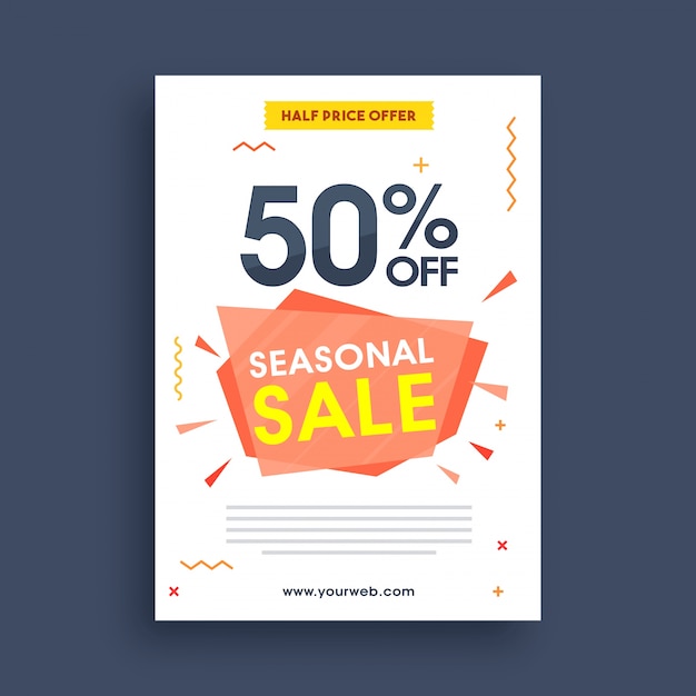 Seasonal Sale Poster, Banner oder Flyer Design.