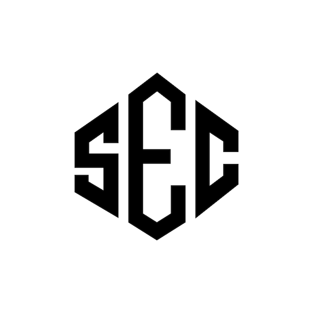 Sec-logo-design mit buchstaben mit polygon-form sec-polygon- und würfelform logo-design sec-hexagon-vektor-logo -vorlage weiße und schwarze farben sec-monogram-geschäfts- und immobilien-logo