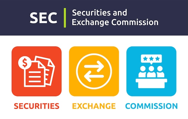 Sec steht für securities and exchange commission. vektor-illustration