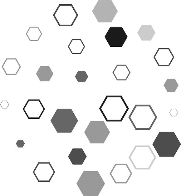 Sechseckige sechseckige Raster-Mosaik-Zellzeichen oder -symbol Gradation