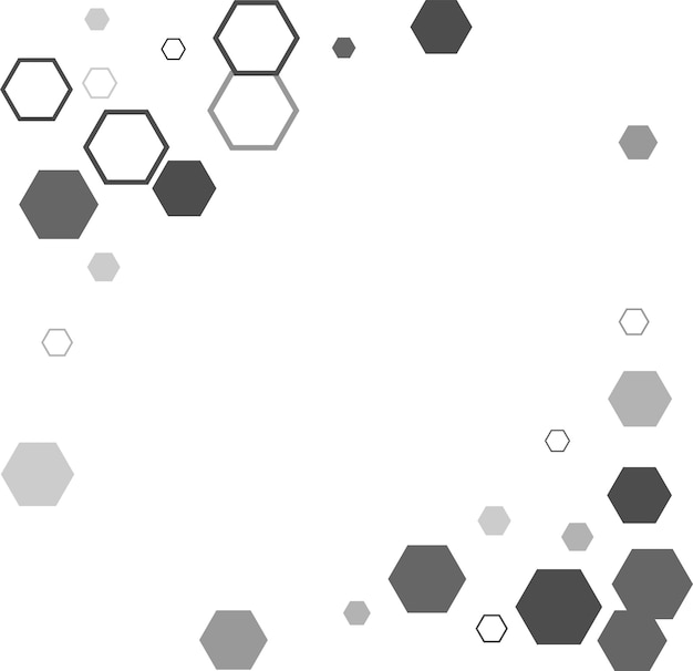 Sechseckige sechseckige Raster-Mosaik-Zellzeichen oder -symbol Gradation