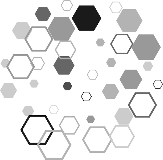 Sechseckige sechseckige Raster-Mosaik-Zellzeichen oder -symbol Gradation