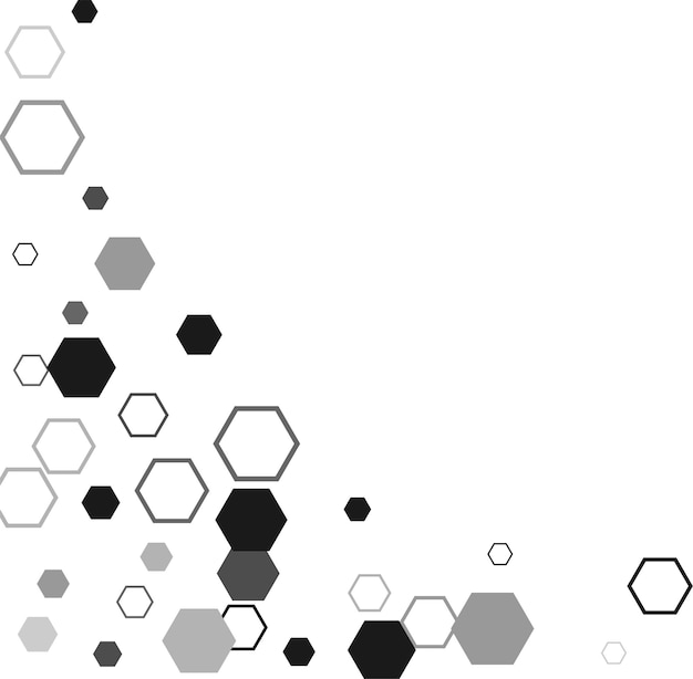 Sechseckige sechseckige Raster-Mosaik-Zellzeichen oder -symbol Gradation