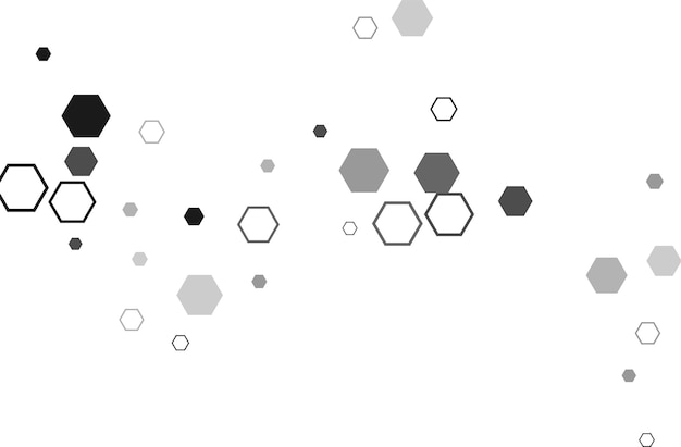 Sechseckige sechseckige Raster-Mosaik-Zellzeichen oder -symbol Gradation