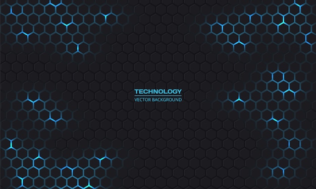 Sechseckiger Hintergrund der dunklen Technologie.