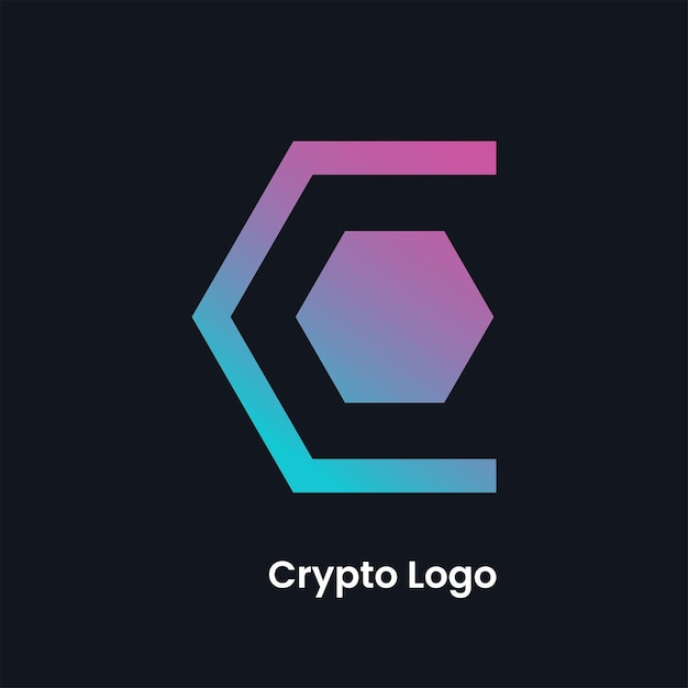 Sechseckiges Crypto-Logo C-Brief-Logo-Design