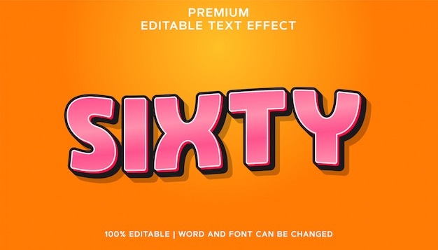 Sechzig premium editable font text-effekt