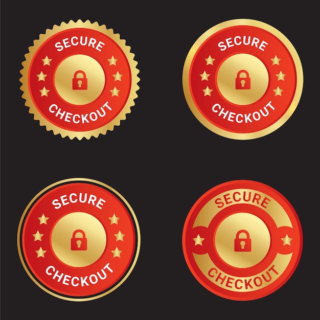 Secure checkout vector trusts badge logo