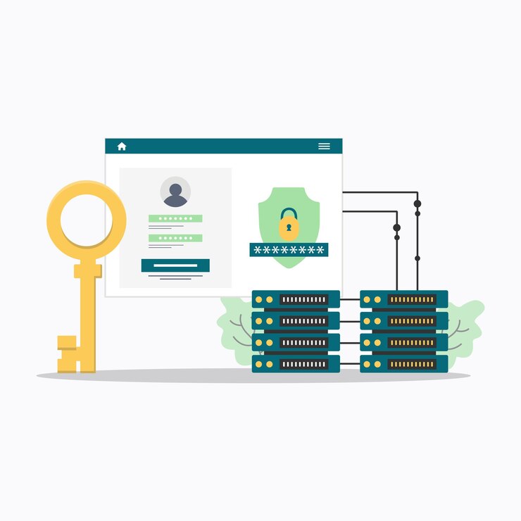 Vektor secure data server vektor-bildung