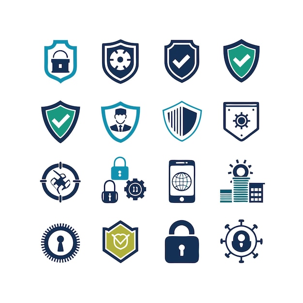 Security Icon Set Collection Vector Illustration (Vektor-Illustration für die Sammlung von Symbolen)