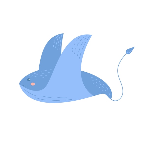 See-Stingray Ozeantier Schlittschuh Unterwasserleben Kinder-Illustration von Devilfish in Zeichentrickfilmen