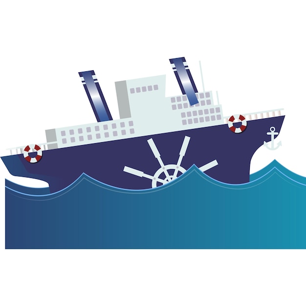 Seeschiff-Vektor-Frachttransport-Symbol