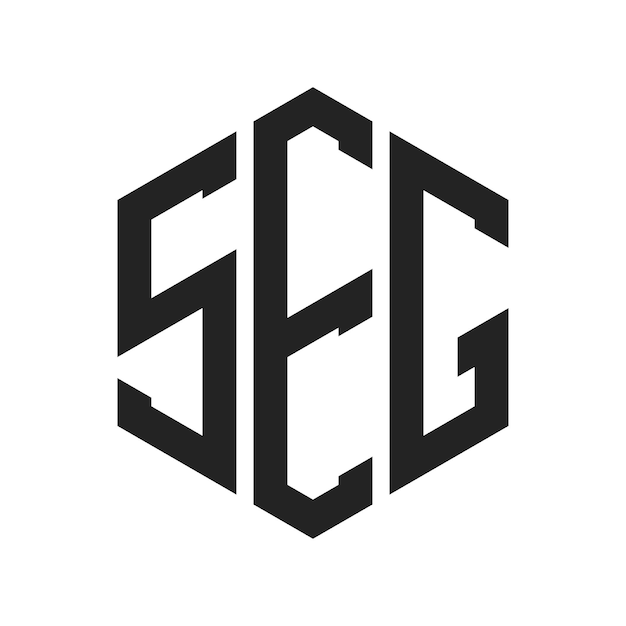 SEG-Logo-Design Anfangsbuchstaben SEG-Monogramm-Logo in sechseckiger Form