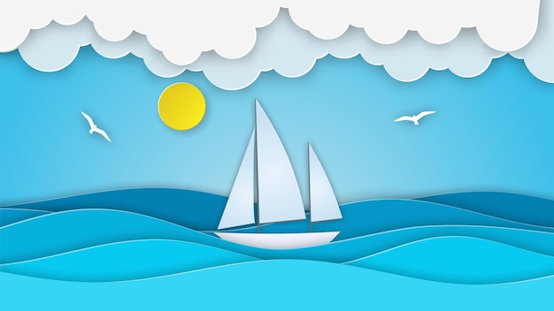 Segelboot im Meer.