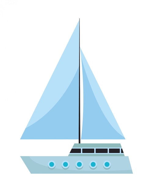 Vektor segelboot isoliert symbol
