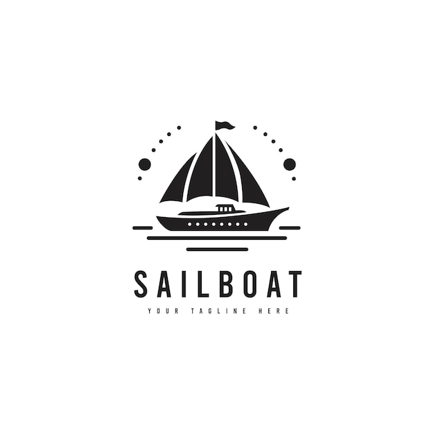 Segelboot-logo in einem einfachen minimalistischen stil geeignet für reise-, urlaubs- oder kreuzfahrt-logos