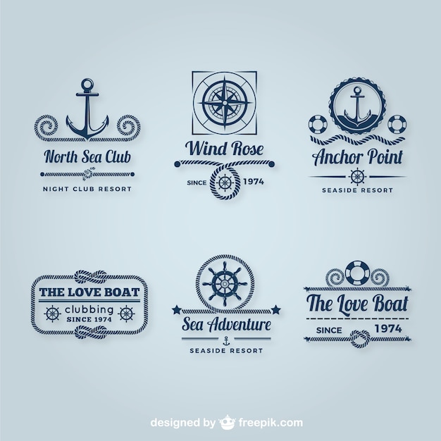 Vektor segeln logos pack