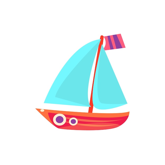Segeln-Spielzeug-Boot mit blauen Segeln