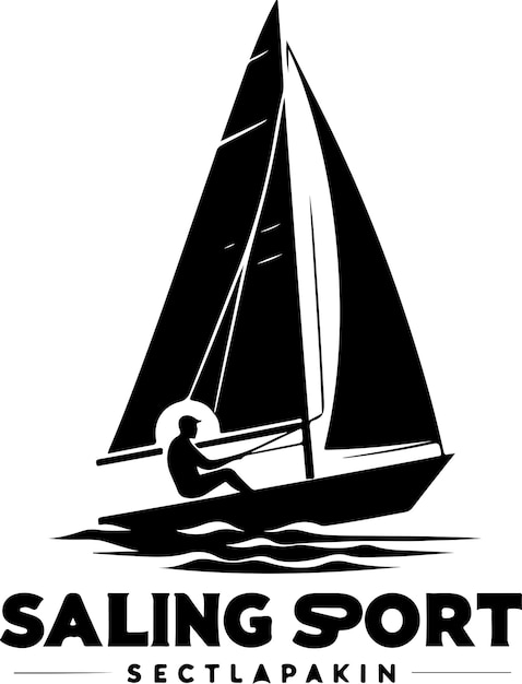 Segelsport Stock Vector Illustration Vektor schwarze Farbsilhouette